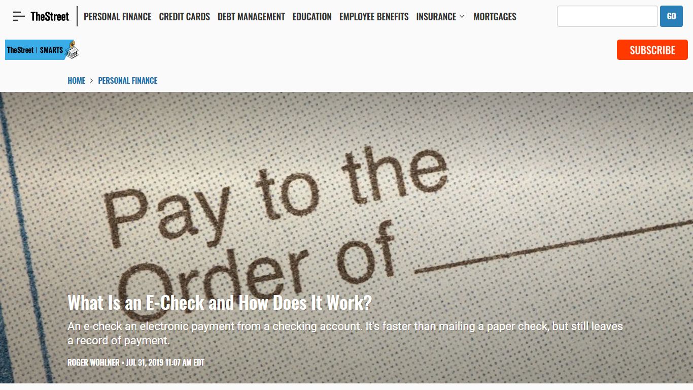 What Is an E-Check and How Does It Work? - TheStreet